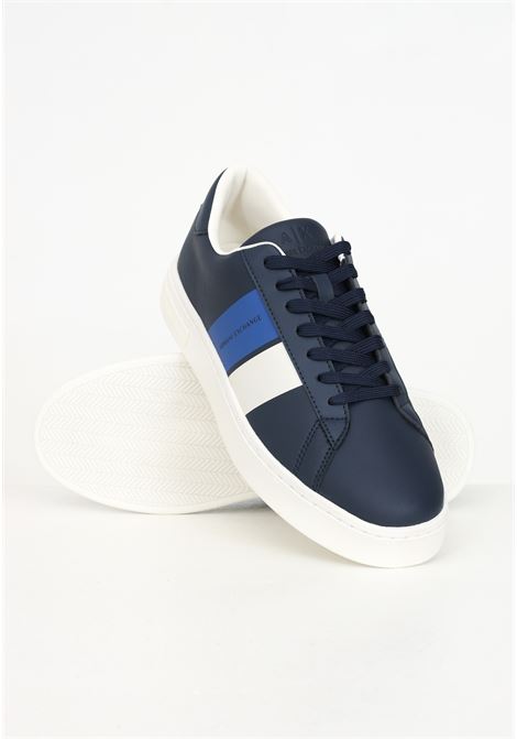 Sneakers blu da uomo con logo e bande laterali ARMANI EXCHANGE | XUX217XV85500285